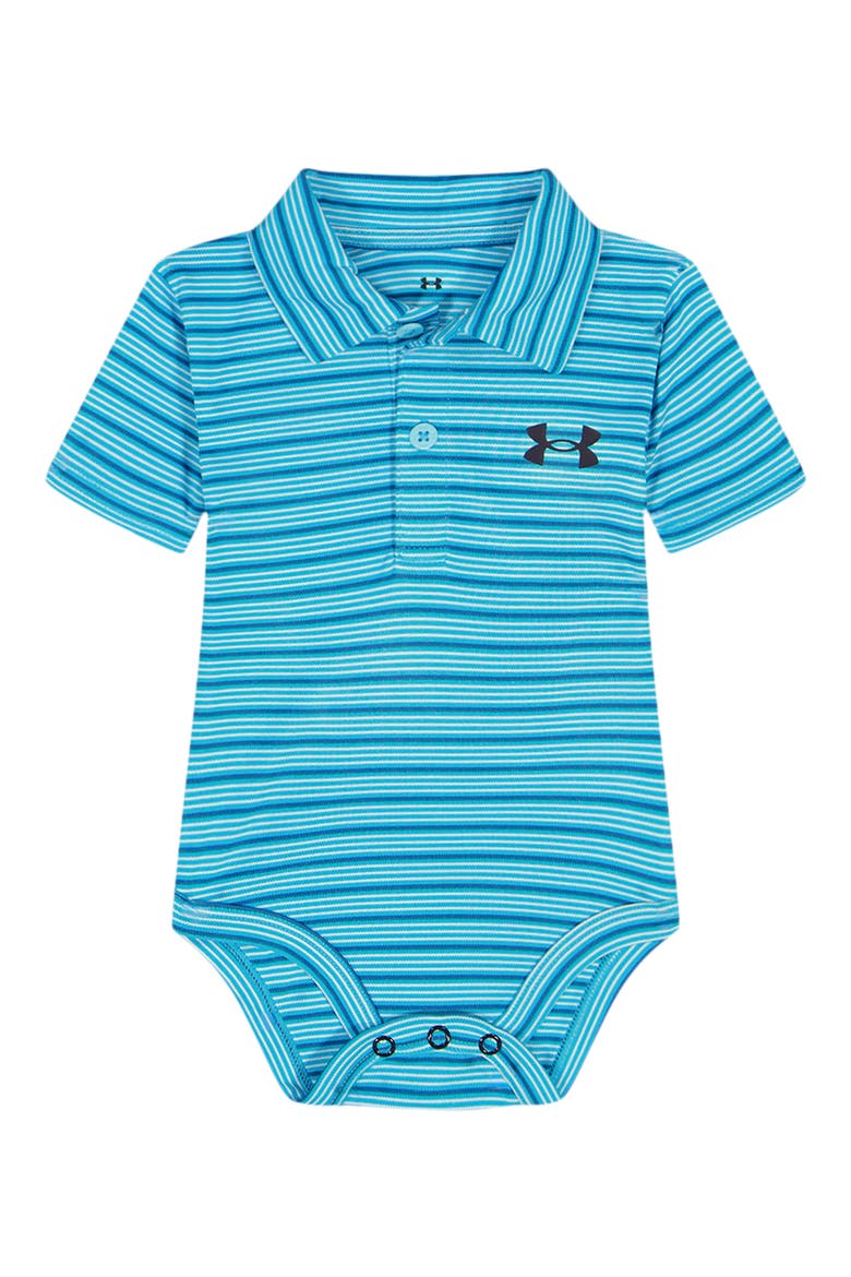 UA Stripe Polo Bodysuit, Main, color, FRESCO BLUE