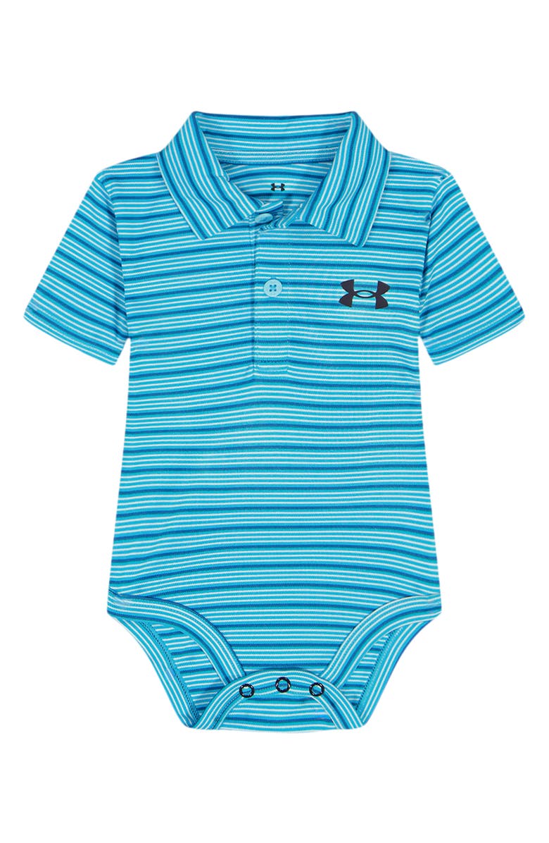 Under Armour UA Stripe Polo Bodysuit, Main, color, Fresco Blue