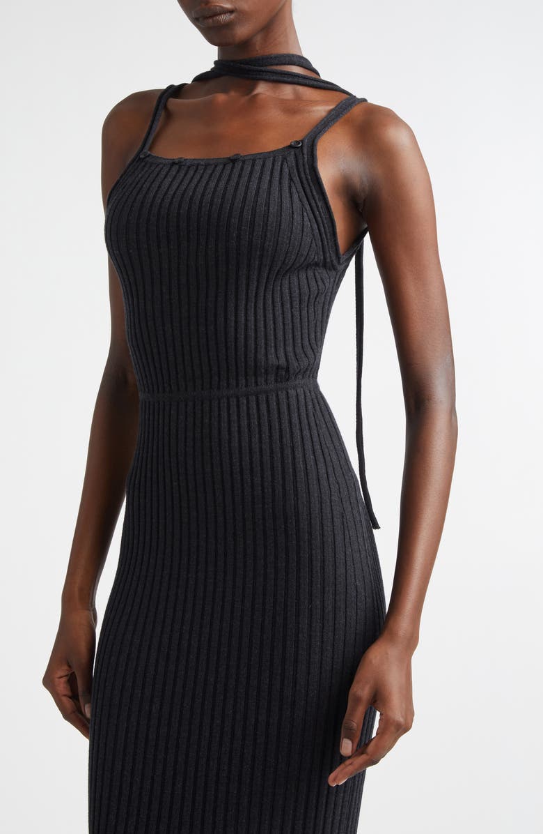 Aisling Camps Flipped Merino Wool Blend Rib Skirt, Alternate, color, Charcoal Melange