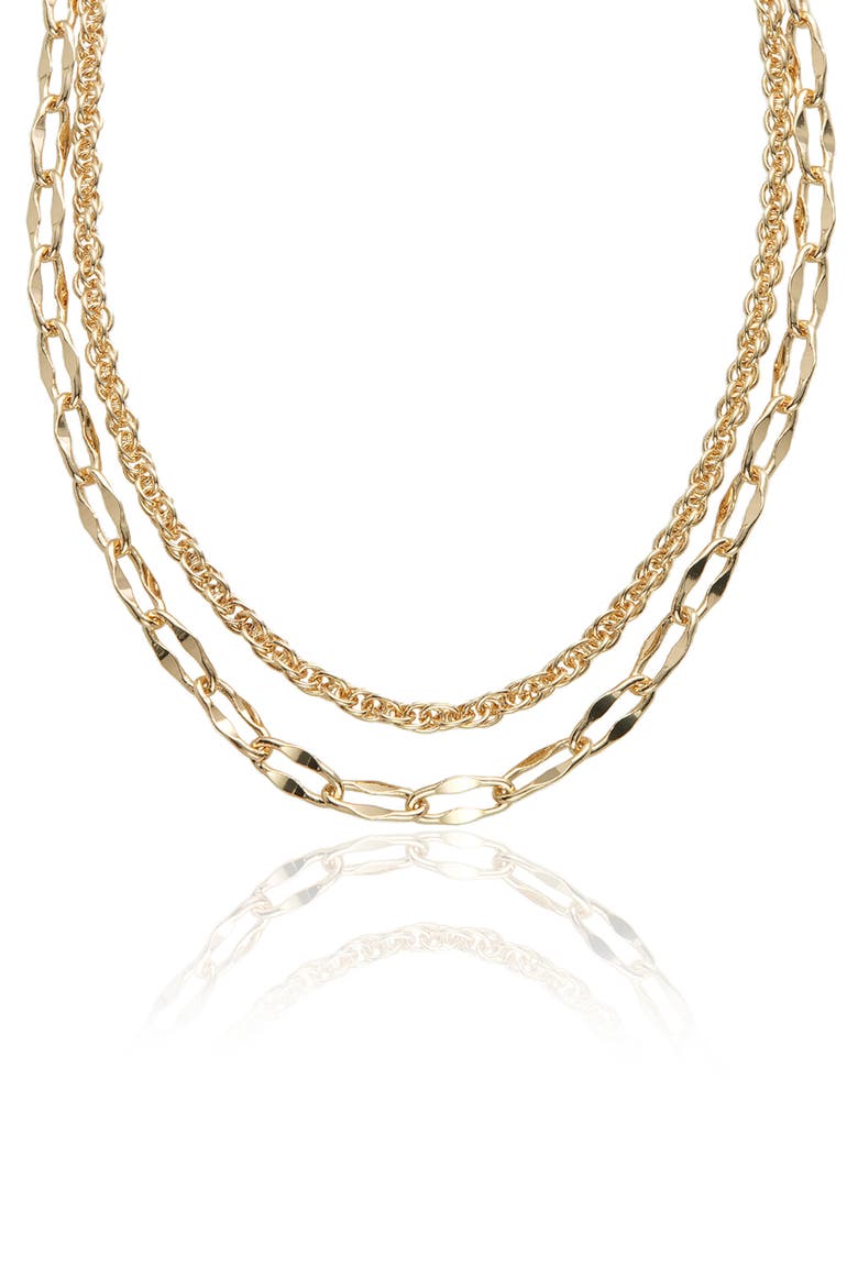Layered Chain Necklace, Alternate, color, GOLD