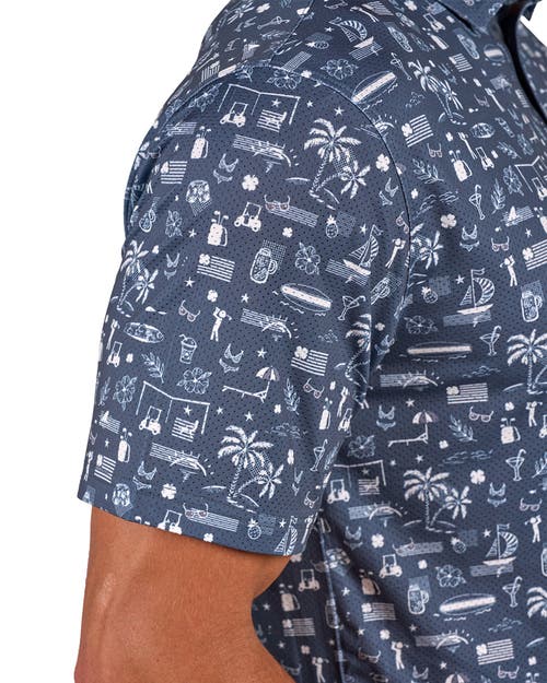 Black Clover Vacation Nation Polo In Blue