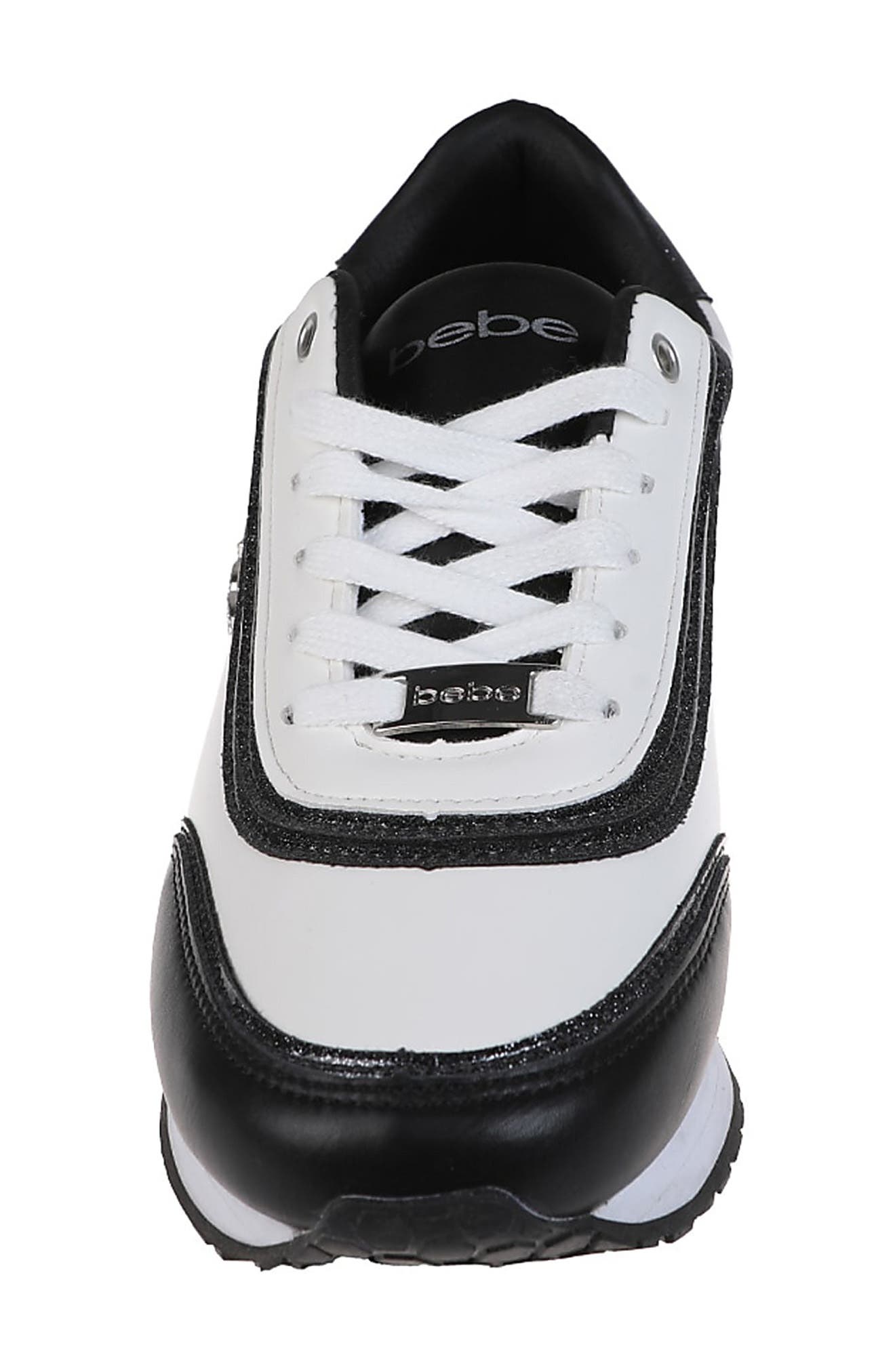 bebe Mixed Media Jogger Sneaker, Alternate, color, 