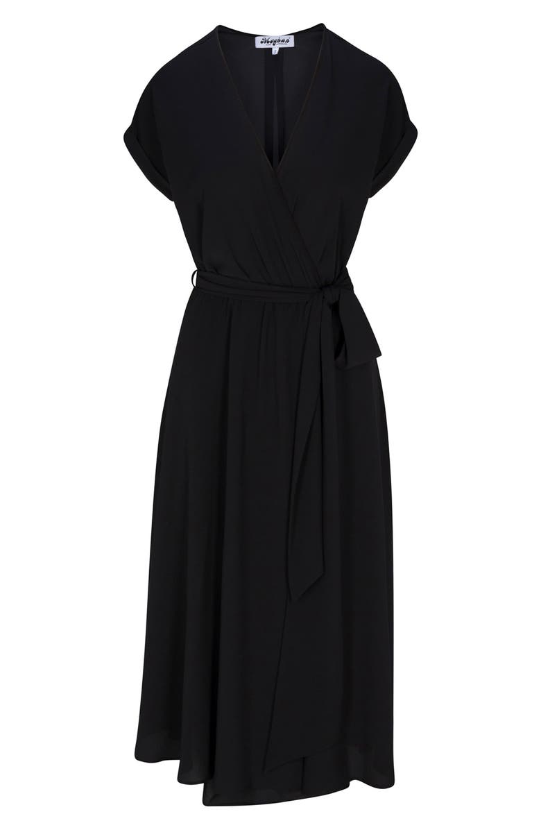 MEGHAN LA Jasmine Midi Dress, Alternate, color, Black