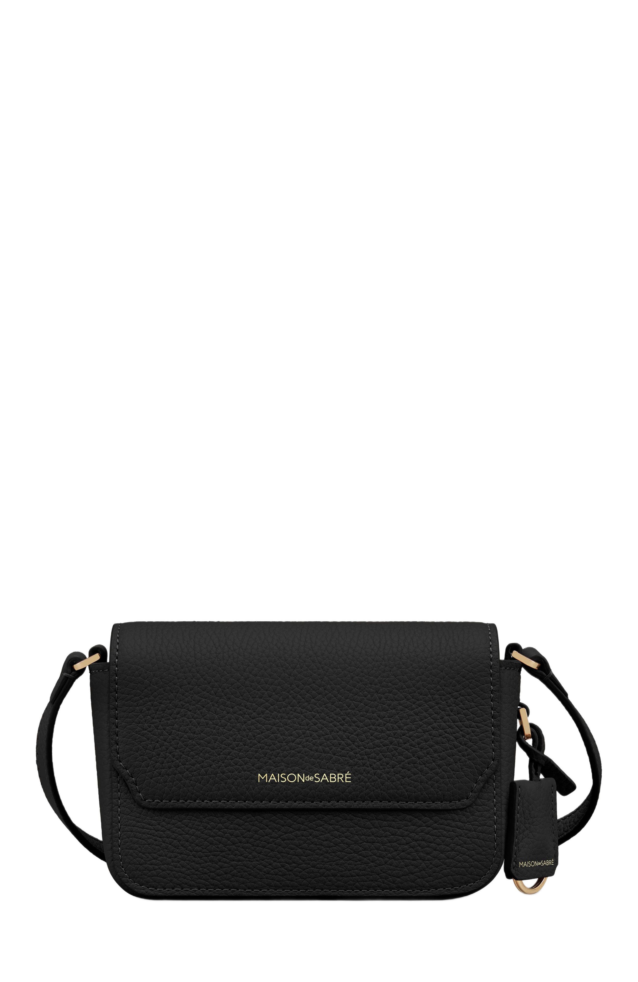 MAISON de SABRÉ Micro Leather Flap Bag, Main, color, 