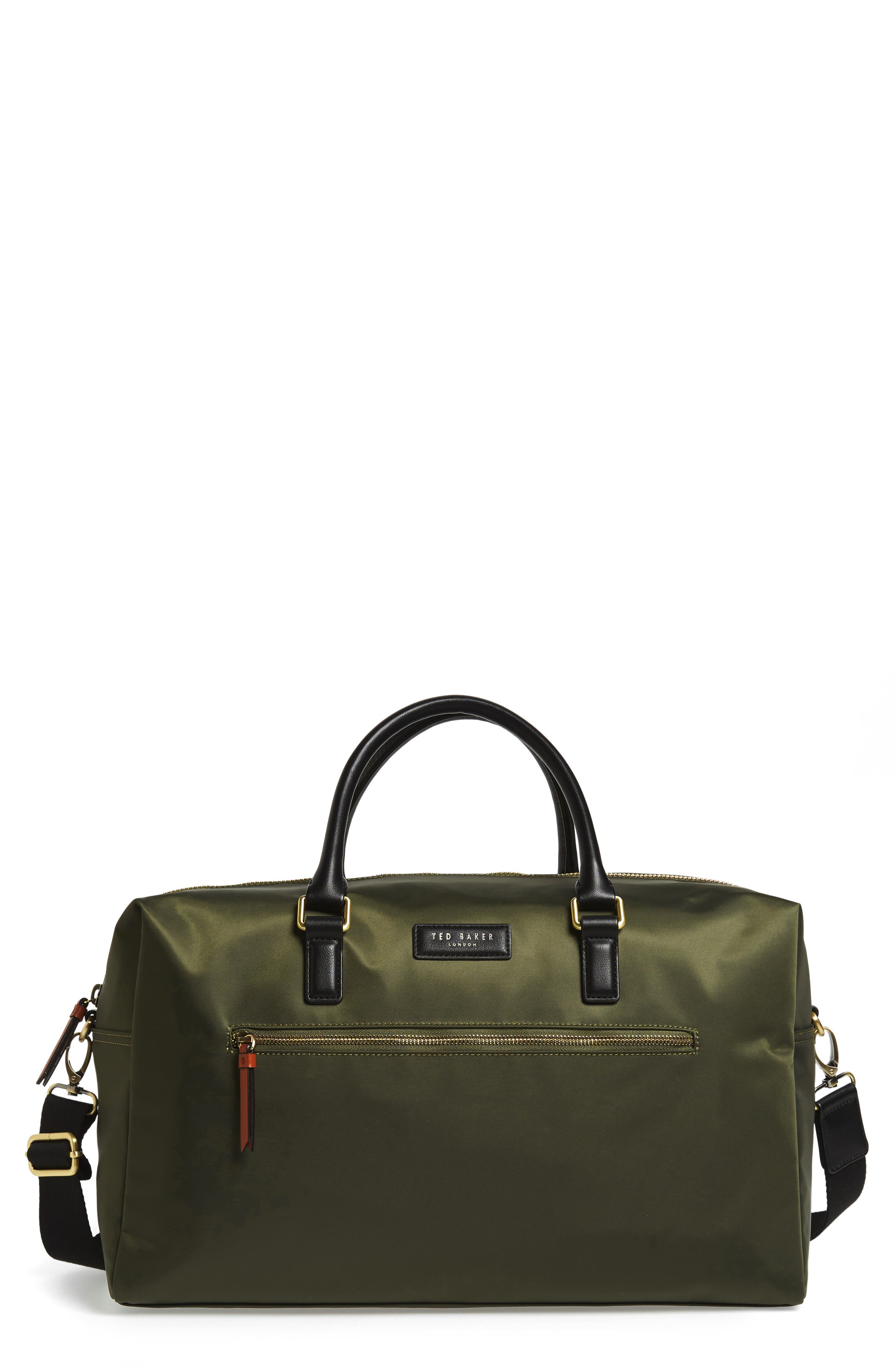 Nylon Duffle Bag, Main, color, OLIVE