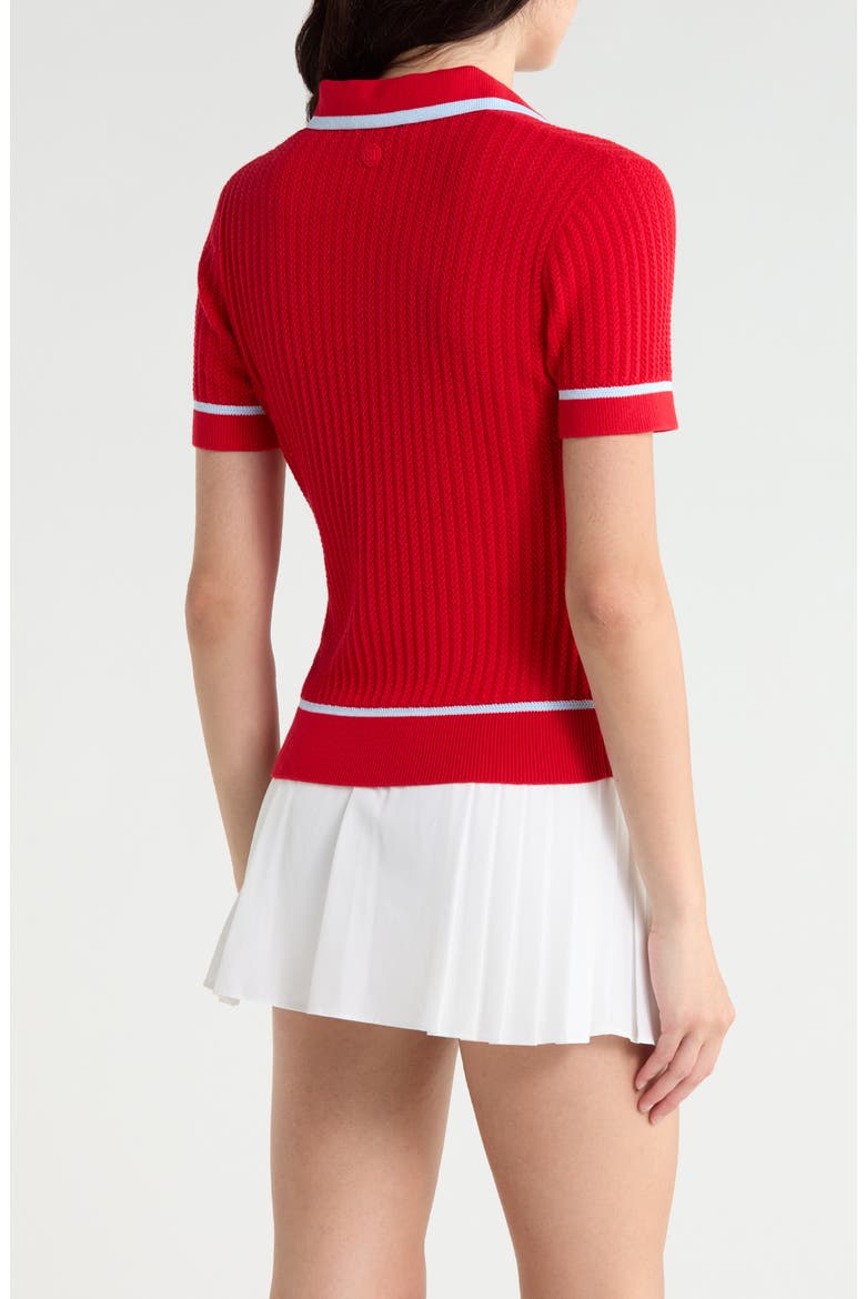 Summer Friday Textured Cotton & Cashmere Polo, Alternate, color, LAVA