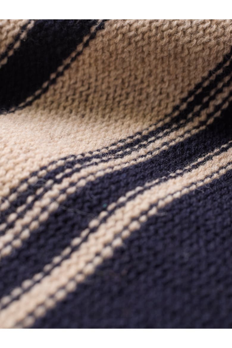 Pure Wool Stripe Button Neck Sweater, Alternate, color, DARK NAVY / OATMEAL