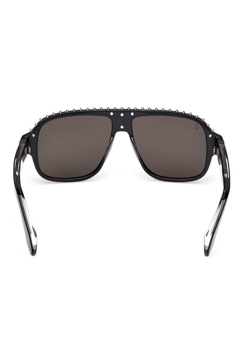 Roller 57mm Navigator Sunglasses, Alternate, color, SHINY BLACK / SHINY GUNMETAL / ZEISS SMOKE LENS