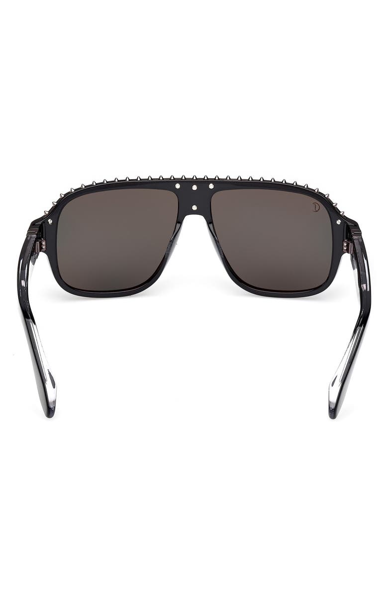 Christian Louboutin Roller 57mm Navigator Sunglasses, Alternate, color, Black/ Gunmetal/ Zeiss Smoke