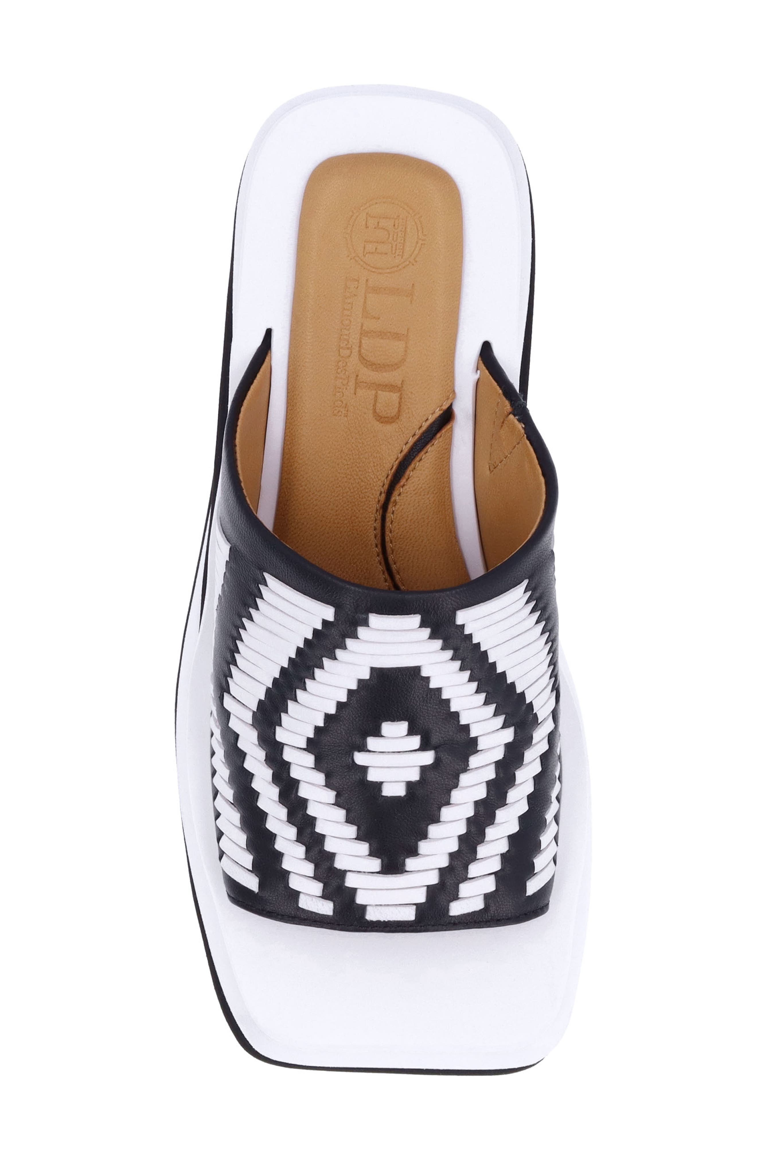 L'Amour des Pieds Eviana Platform Slide Sandal, Alternate, color, Black/ White