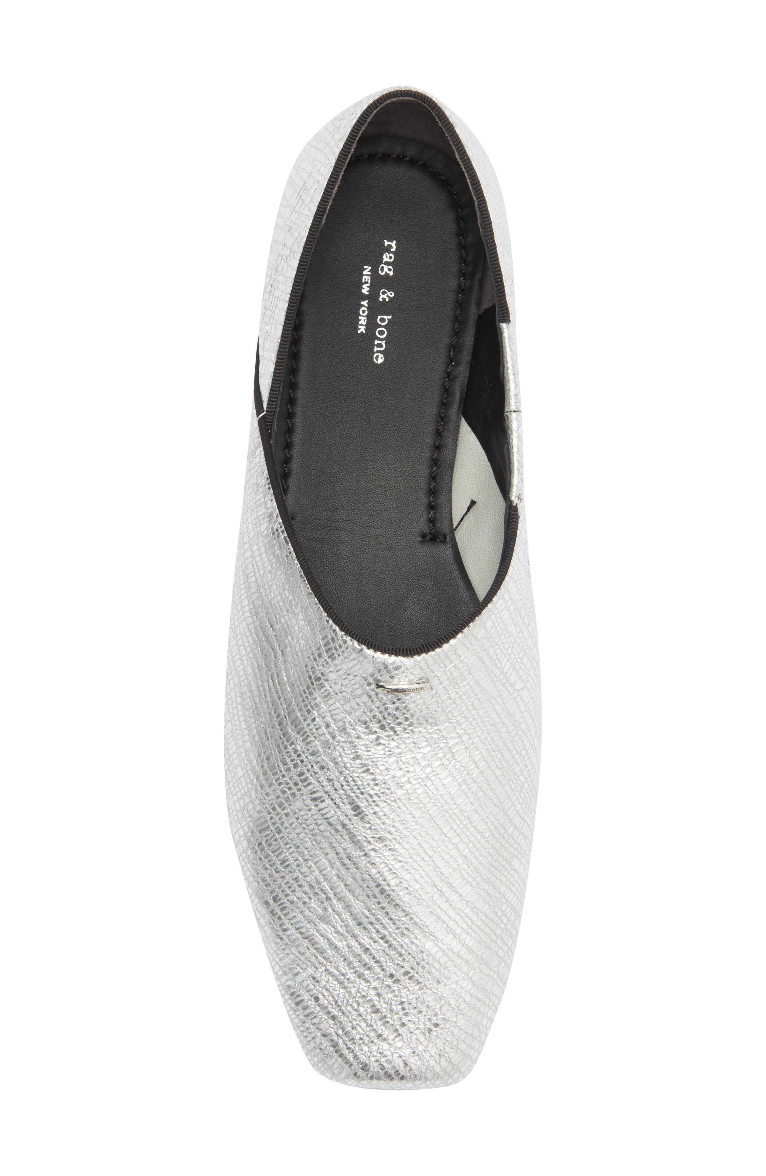Sadie Pointed Toe Flat, Alternate, color, SILVER