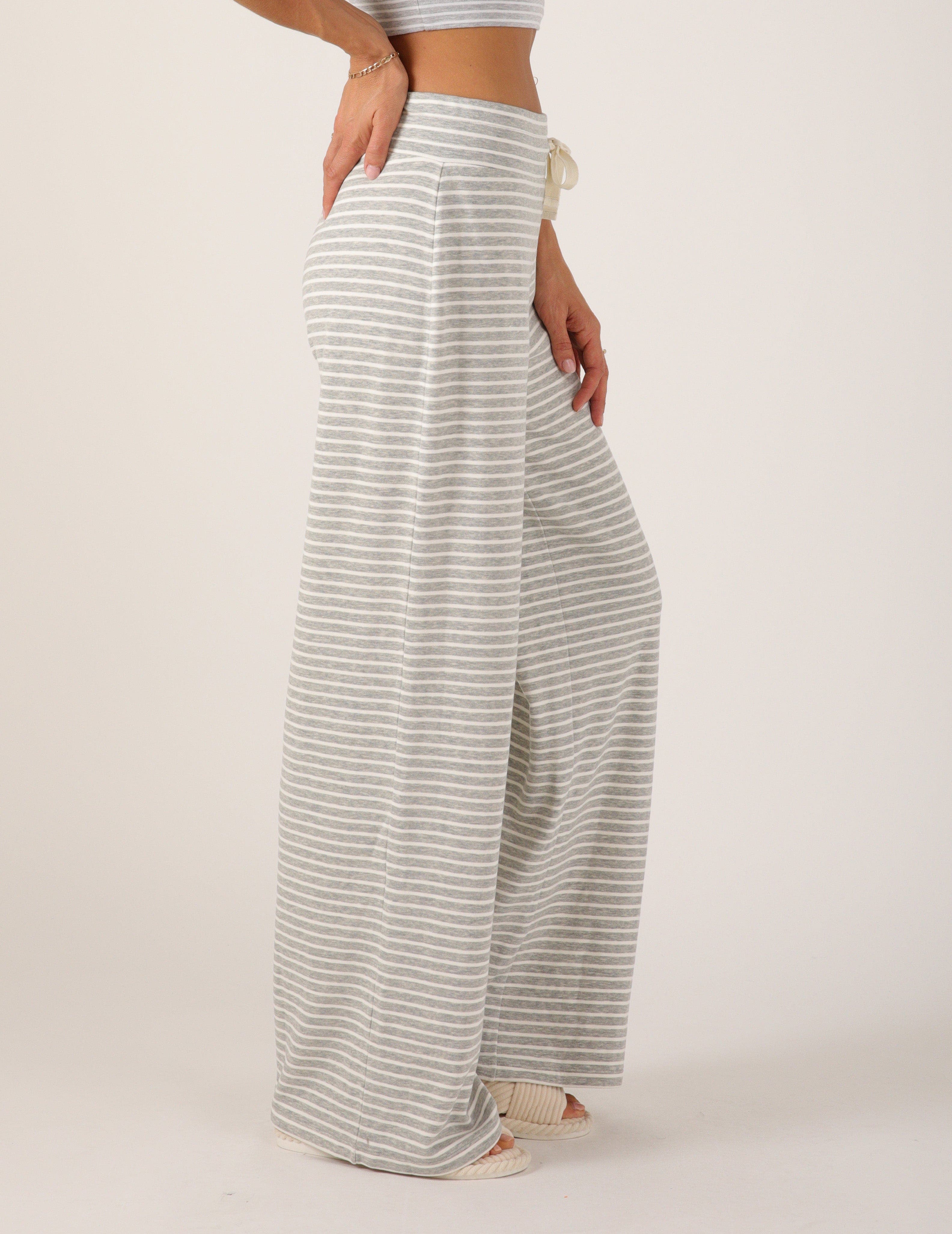 Heather Grey/White Stripe