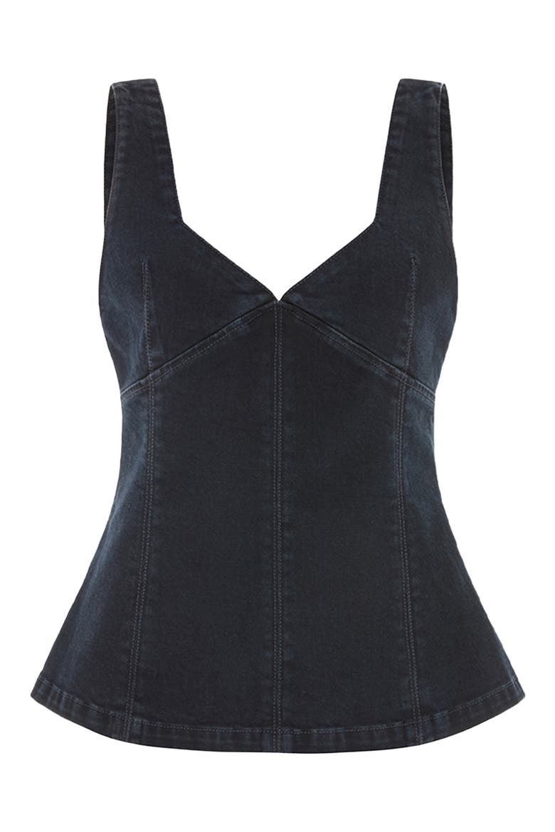 Storm Sweetheart Neck Denim Tank, Alternate, color, BLUE BLACK