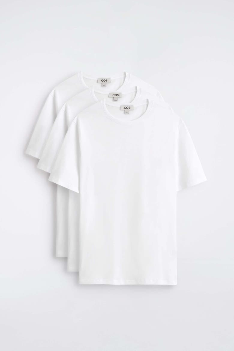 3-Pack Cotton Crew-Neck T-Shirts, Alternate, color, WHITE