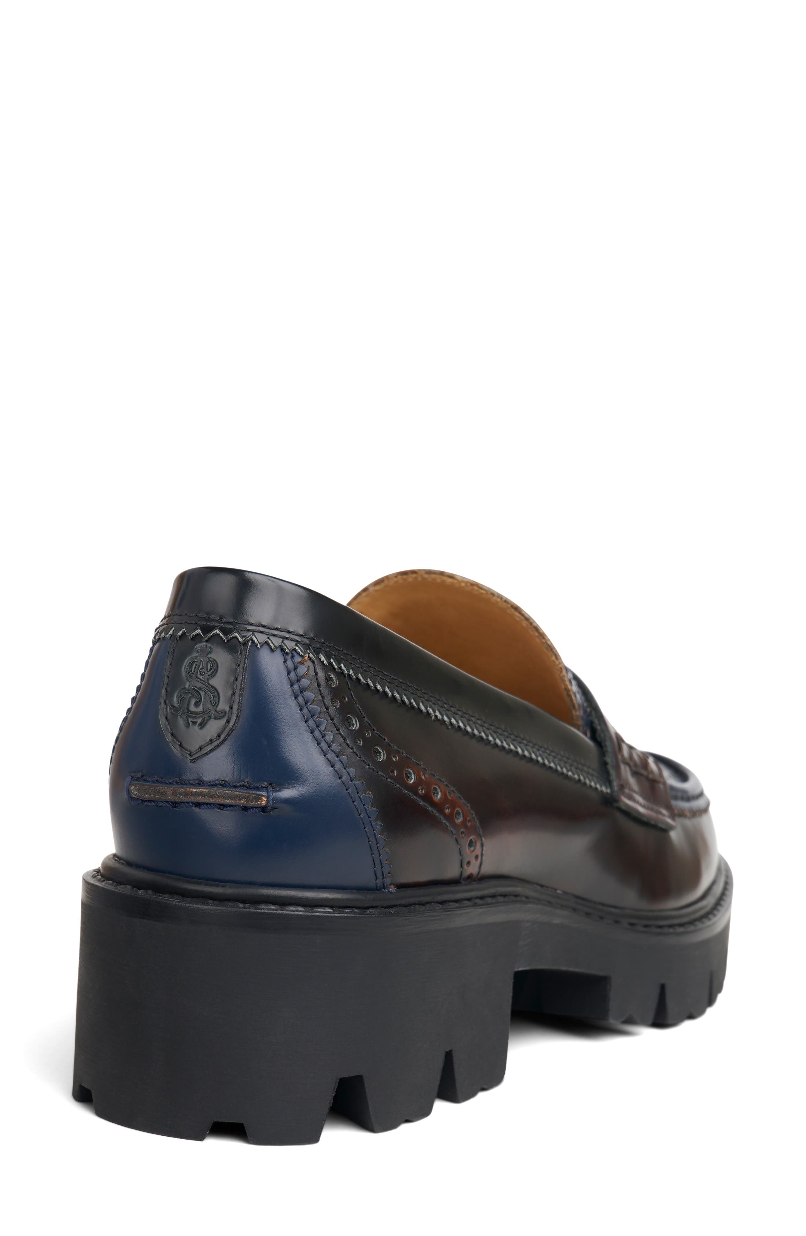 The Office of Angela Scott Ms. Savannah Platform Penny Loafer, Alternate, color, Burgundy Multi