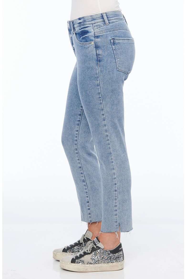 Ab-Solution High Waist Raw Hem Straight Leg Jeans (Nordstrom Exclusive), Alternate, color, LIGHT BLUE