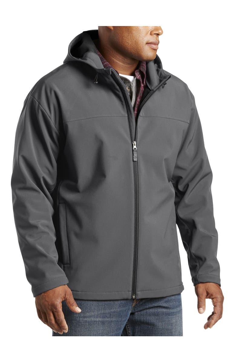 Harbor Bay by DXL Big
Tall Hooded Bonded Fleece Jacket, Main, color, Charcoal Blk