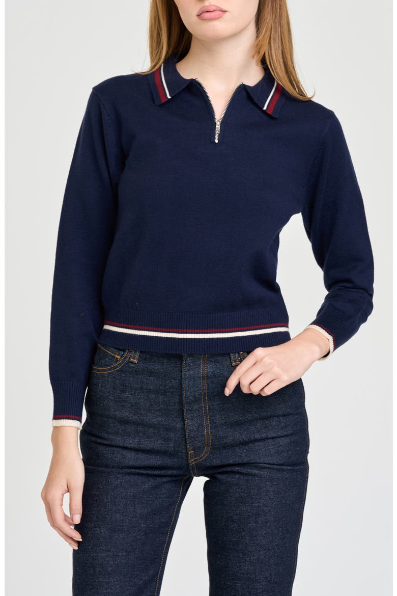 Carver Quarter Zip Sweater, Main, color, NAVY