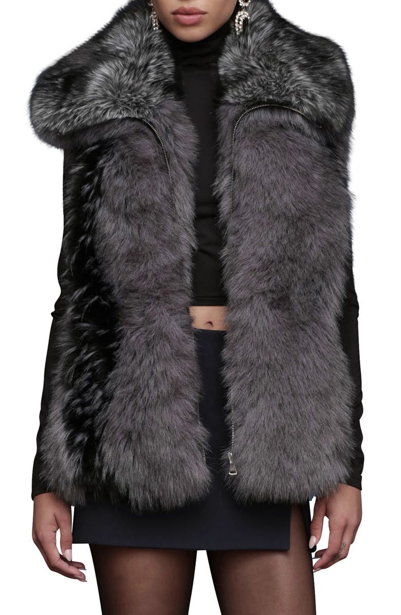 Avec Les Filles Convertible Collar Faux Fur Vest, Main, color, Chinchilla