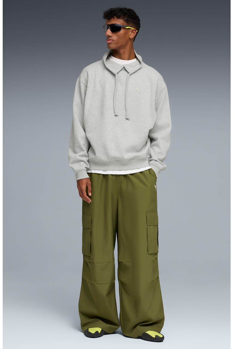 Select Essentials French Terry Polo Sweatshirt, Alternate, color, LIGHT GRAY HEATHER