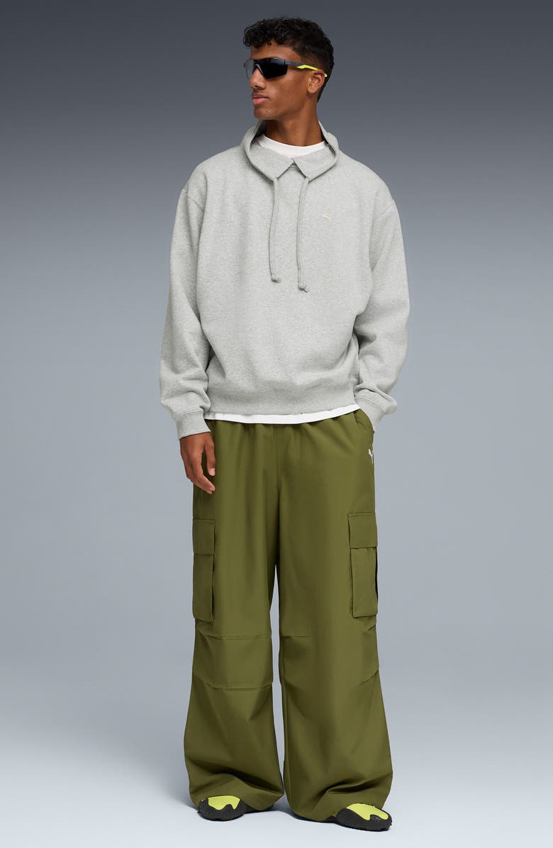 PUMA Select Essentials French Terry Polo Sweatshirt, Alternate, color, Light Gray Heather