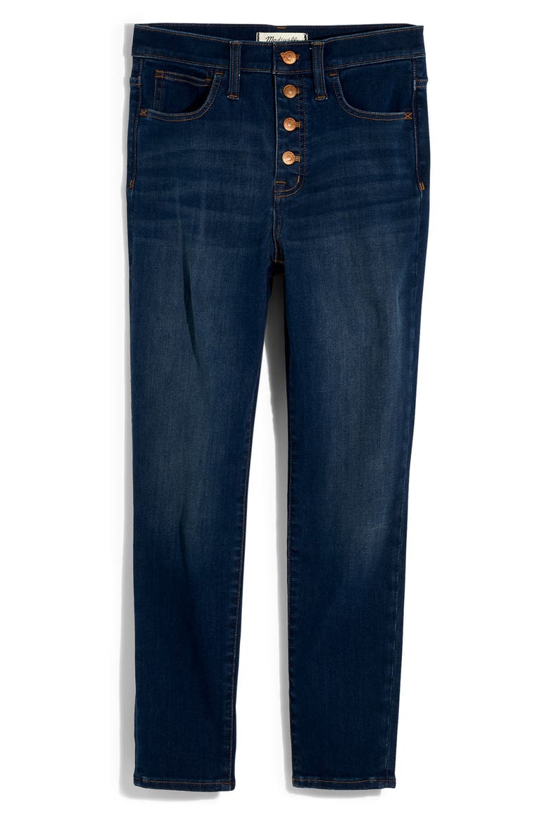 10-Inch High Waist Skinny Jeans: Button Front Edition, Alternate, color, CASSIA