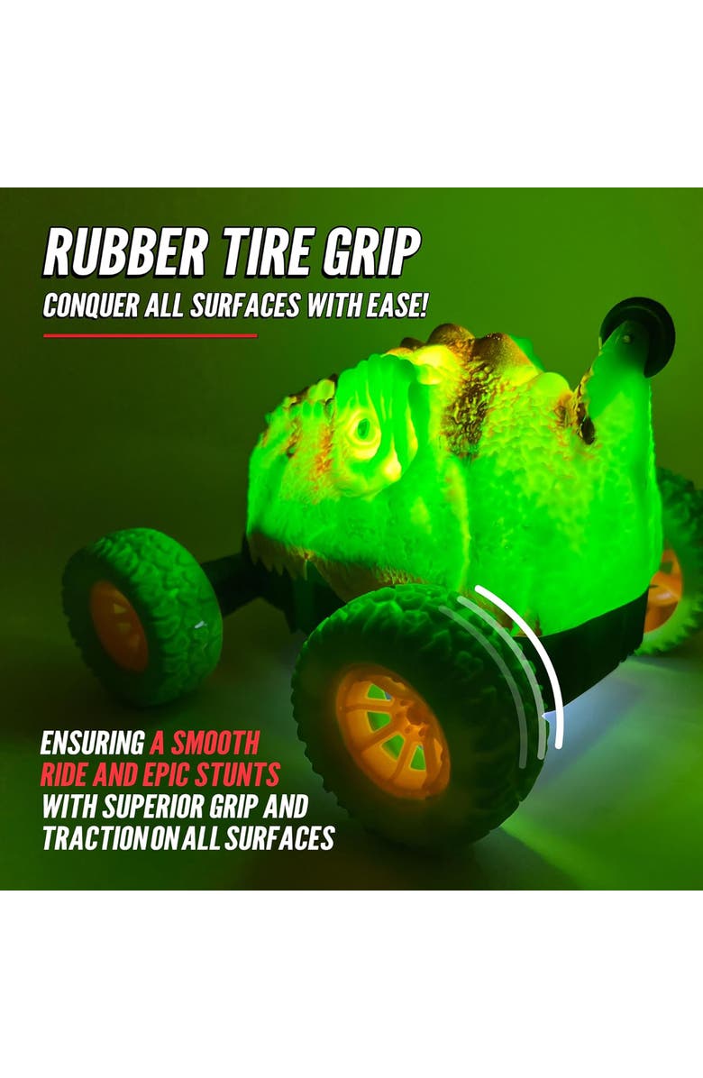 Hyper Drive RC Light Up Dino, Green Remote Control Stunt Dinosaur for Kids 5+, Alternate, color, 