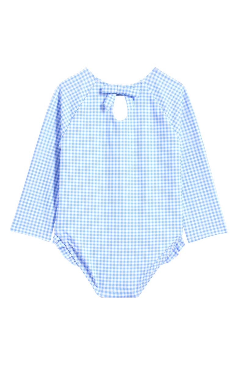 vineyard vines Gingham Long Sleeve One-Piece Rashguard Swimsuit, Alternate, color, 