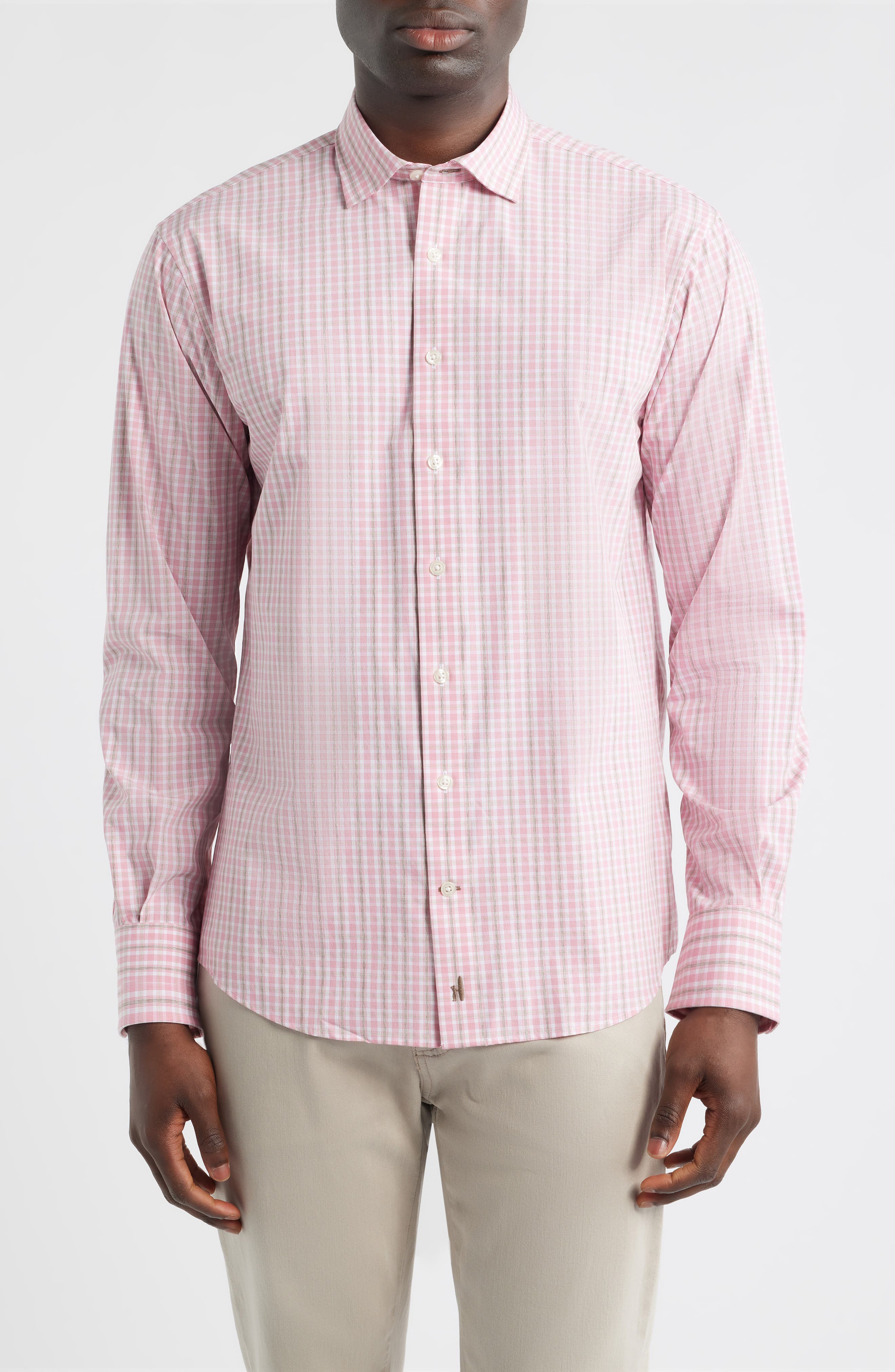 Morse Check Everyday Performance Button-Up Shirt - image 3