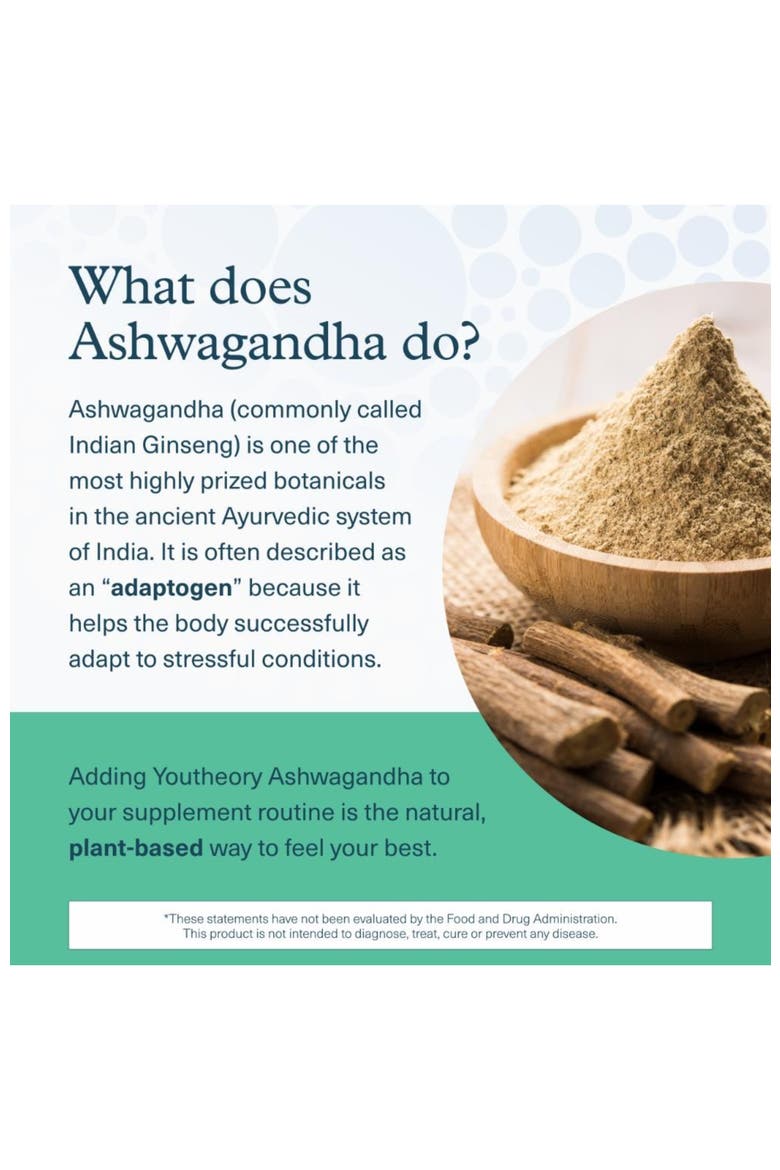 Ashwagandha GABA Organic Stress Relief Mood Support Supplement 60 Veg Capsules, Alternate, color, None