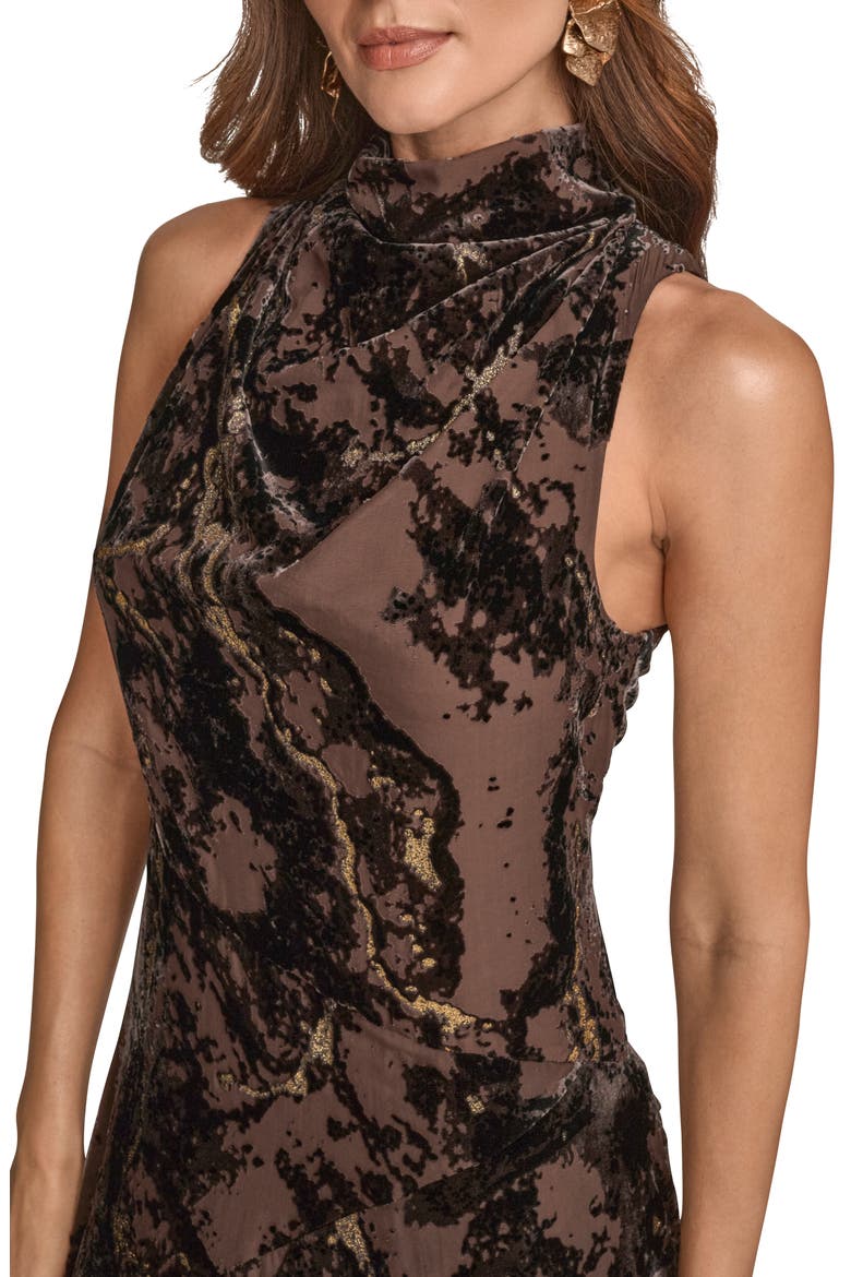 Sleeveless Metallic Burnout Midi Dress, Alternate, color, CHOCOLATE PLUM