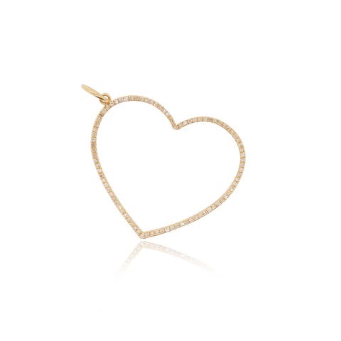 Open Diamond Heart Charm