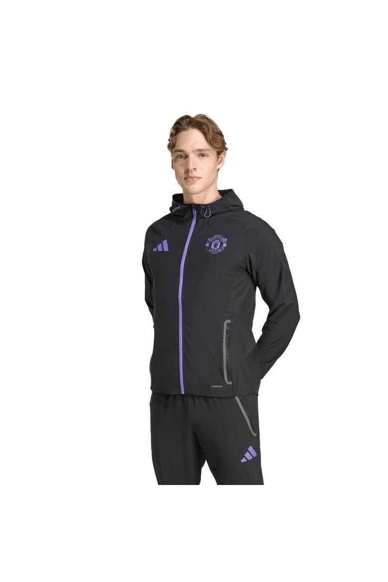 Men's adidas Black Manchester United 2025/26 Tiro Vis Tech Travel Jacket, Main, color, Black