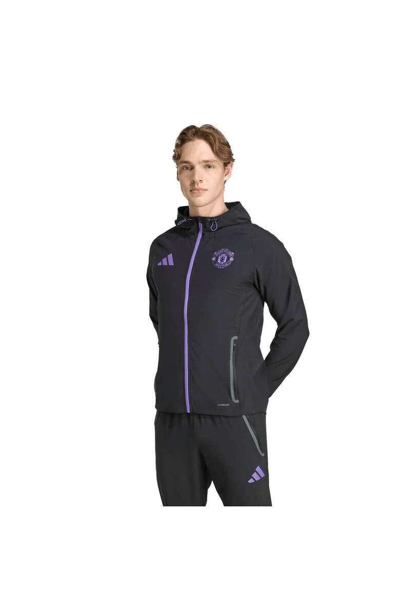 adidas Men's adidas Black Manchester United 2025/26 Tiro Vis Tech Travel Jacket, Main, color, Black