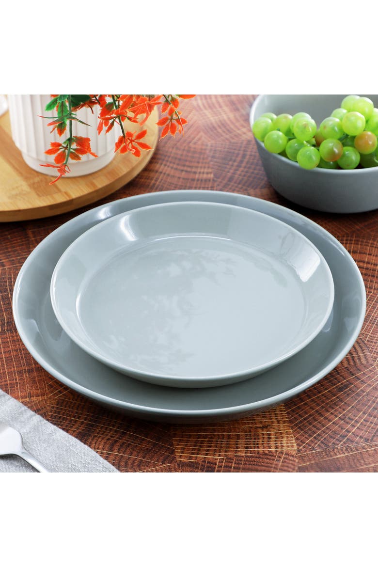 12 Piece Round Stoneware Dinnerware Set, Alternate, color, Blue