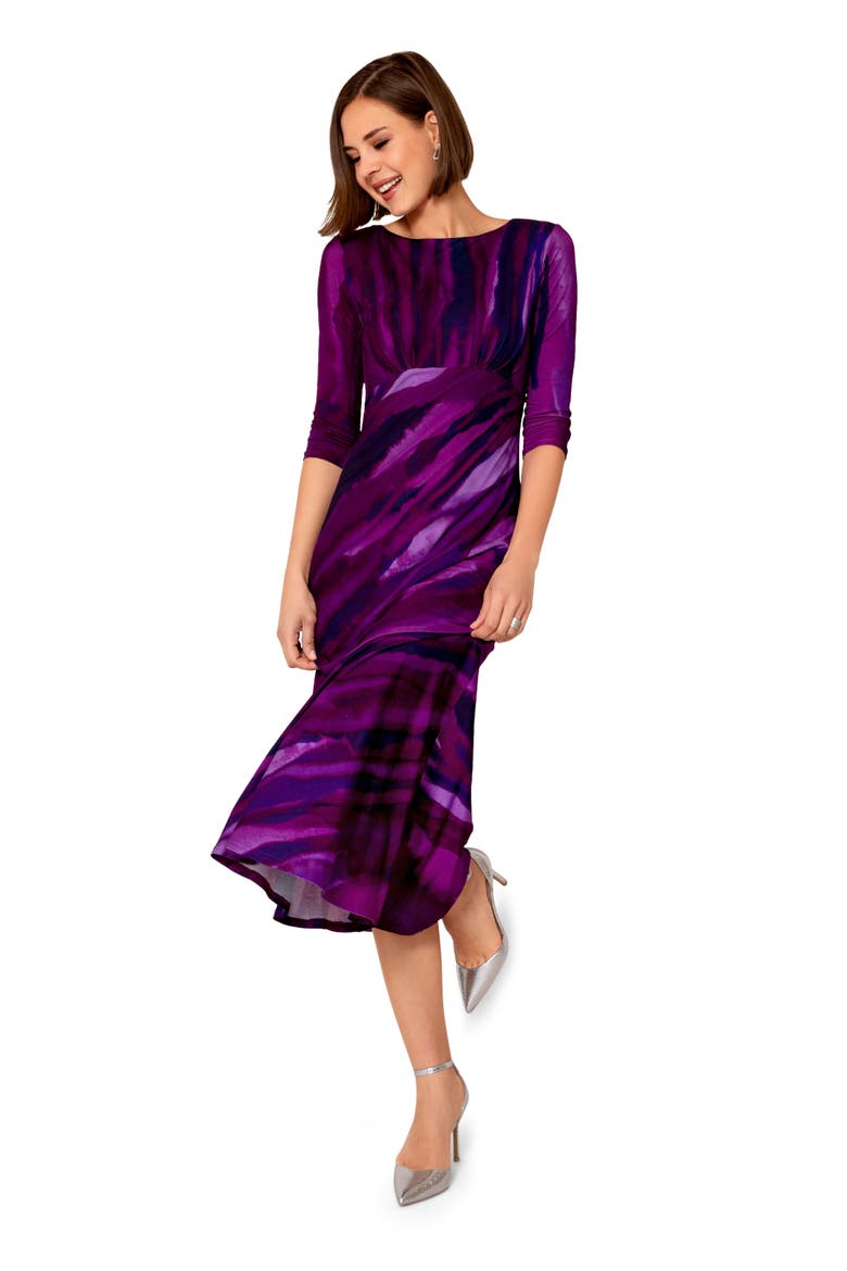 Asymmetric Bias Cut Midi Dress, Alternate, color, Vivid Plum