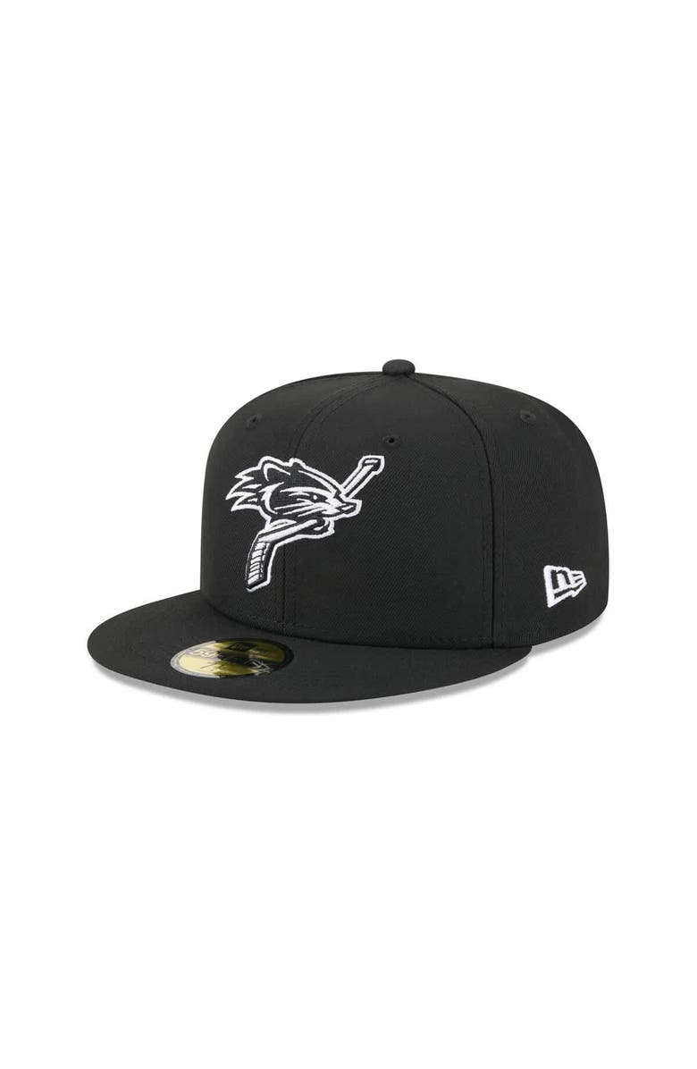 New Era Men's New Era  Black New Hampshire Fisher Cats Theme Nights 59FIFTY Fitted Hat, Main, color, 