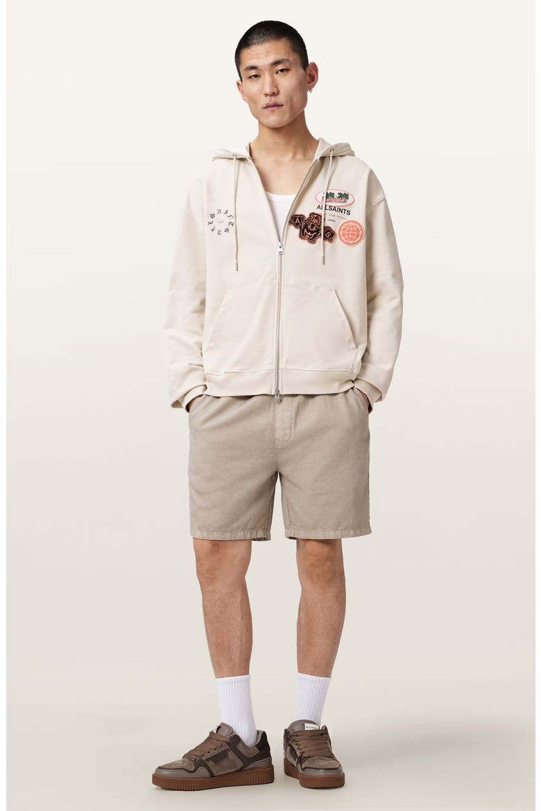 Patcher Graphic Cotton Zip Front Hoodie, Alternate, color, DUSK WHITE