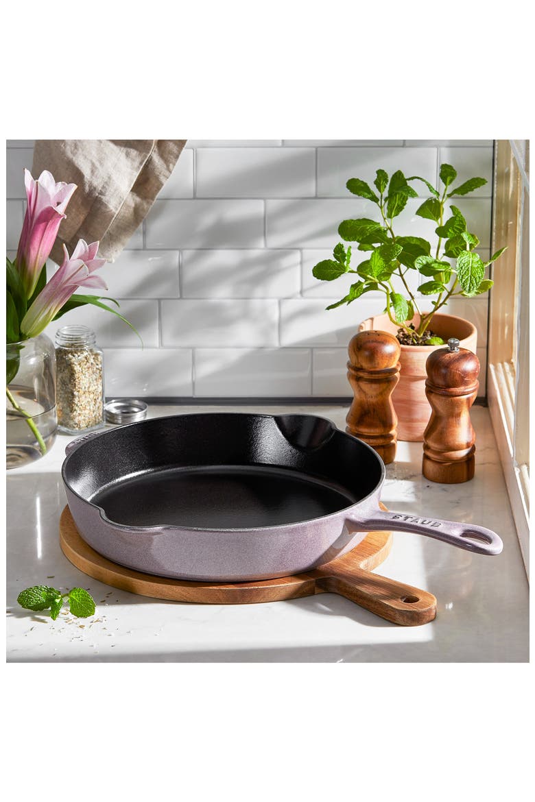 11-Inch Enameled Cast Iron Traditional Deep Skillet, Alternate, color, LILAC