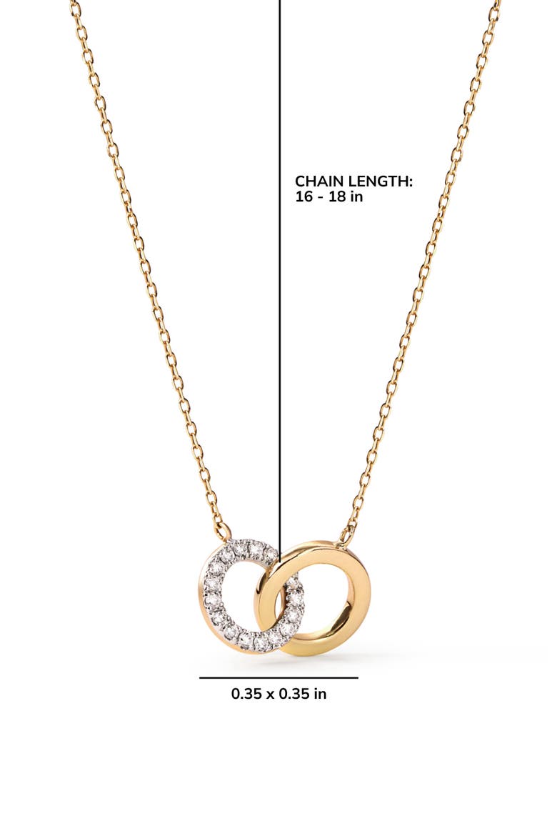 Solid Yellow Gold - Duo Links Diamond Necklace, Alternate, color, Gold