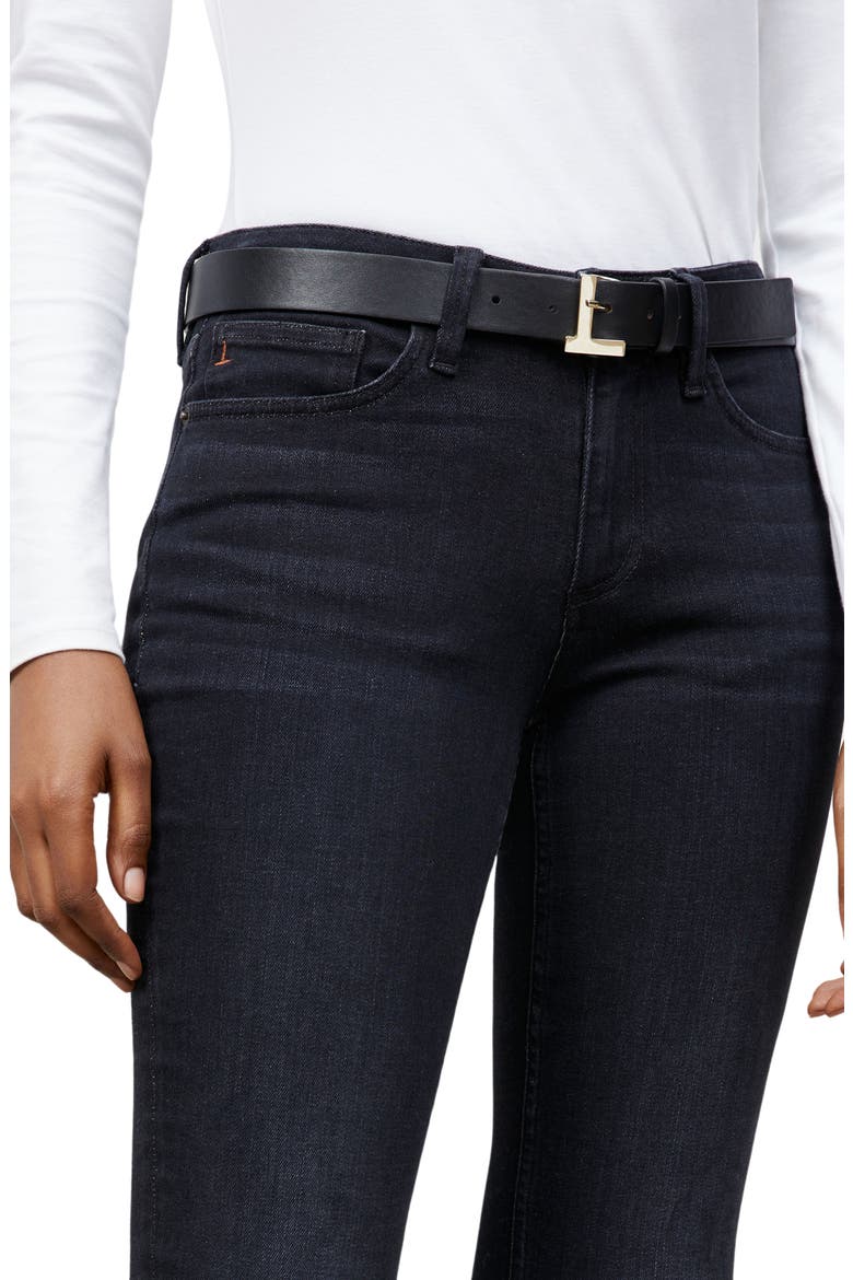 L-Beam Leather Belt, Alternate, color, BLACK