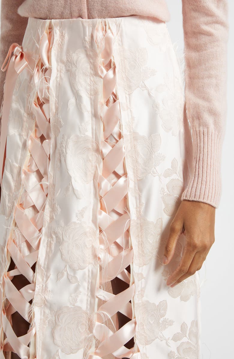 Simone Rocha Unraveleing Ribbon Skirt, Alternate, color, Blush/ Blush