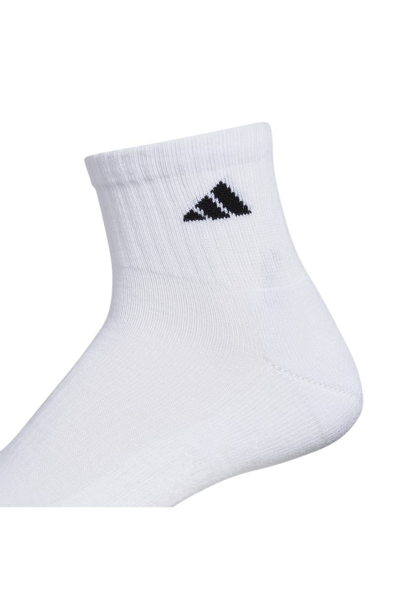 adidas 6-Pack Athletic Cushioned Quarter Socks, Alternate, color, White/ Black