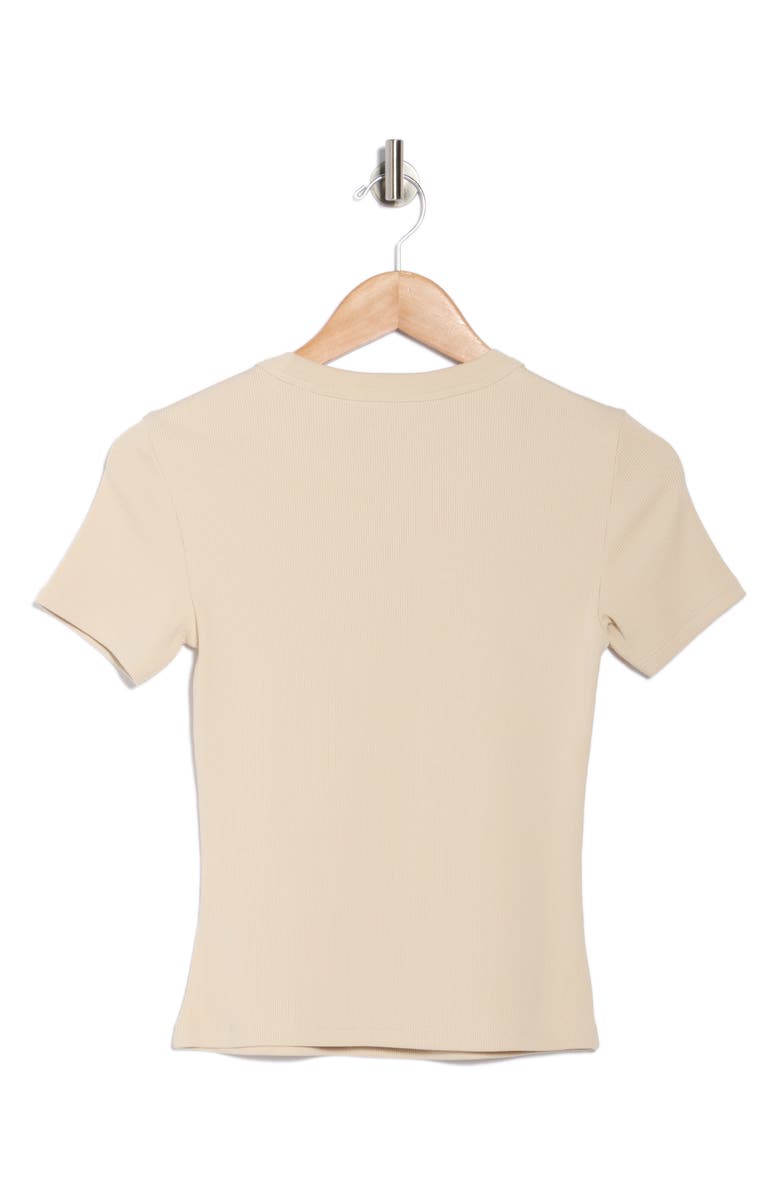 Veronica Beard Pruitt Cotton Blend Ribbed T-Shirt, Alternate, color, Limestone
