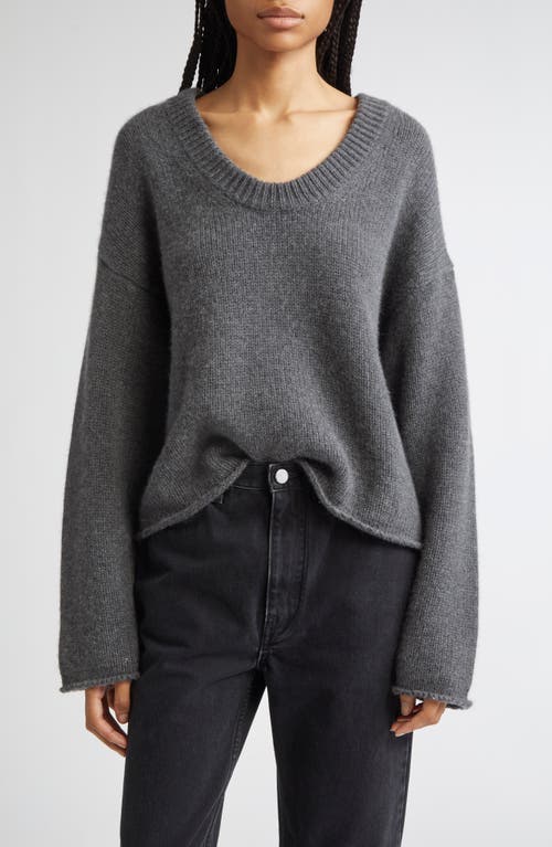Loulou De Saison Derry Cashmere U-neck Sweater In Gray