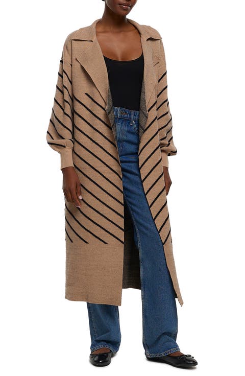Stripe Jacquard Duster