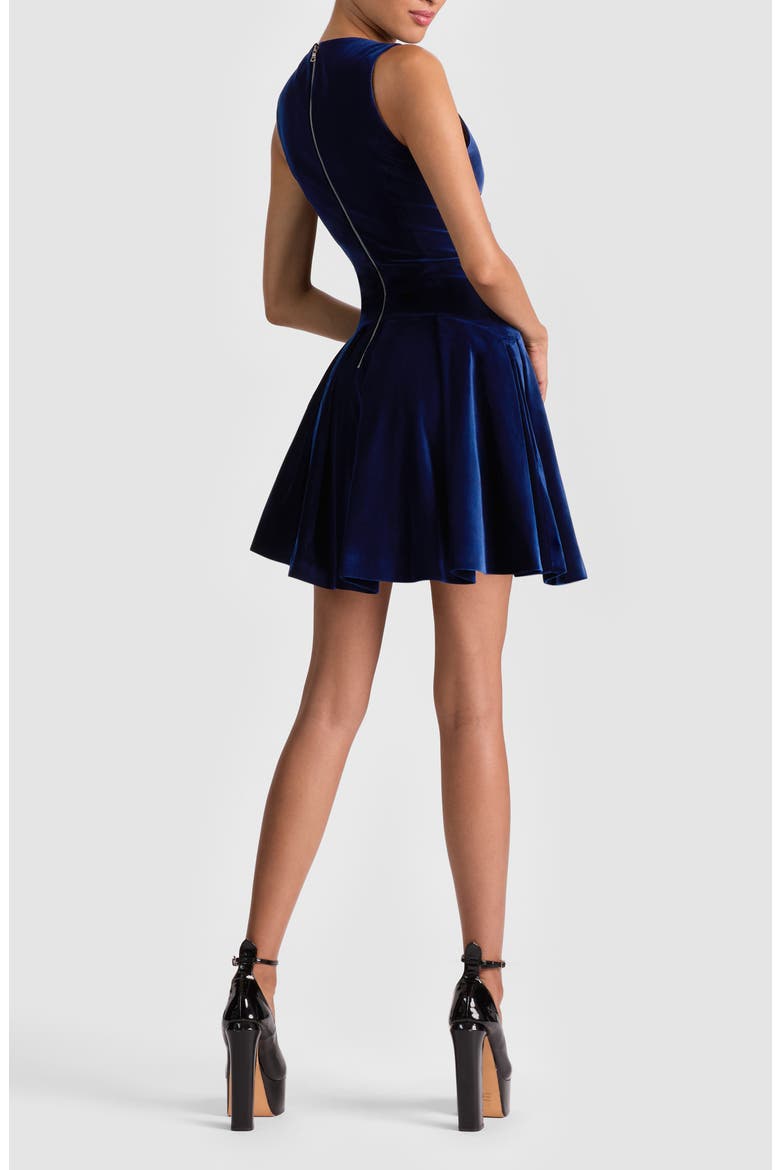 Adley Sleeveless Velvet Fit & Flare Minidress, Alternate, color, MIDNIGHT BLUE