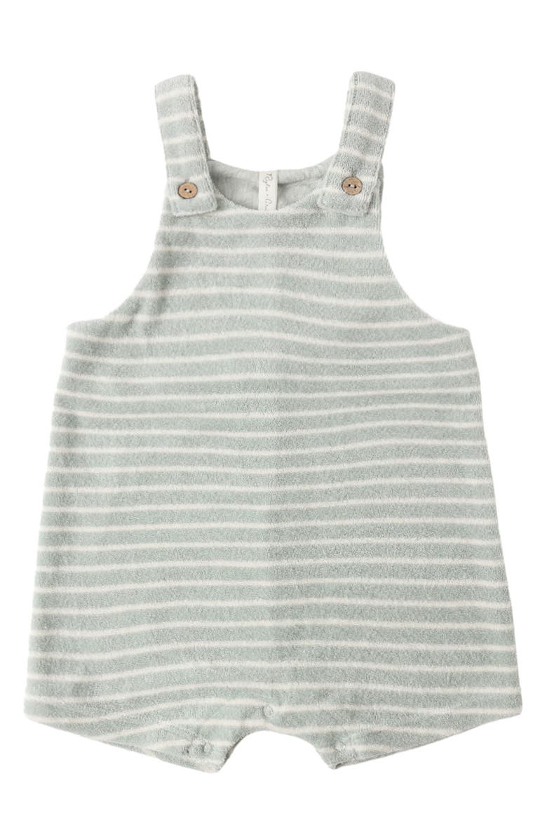 Rylee + Cru Gio Stripe Terry Romper, Alternate, color, Seafoam