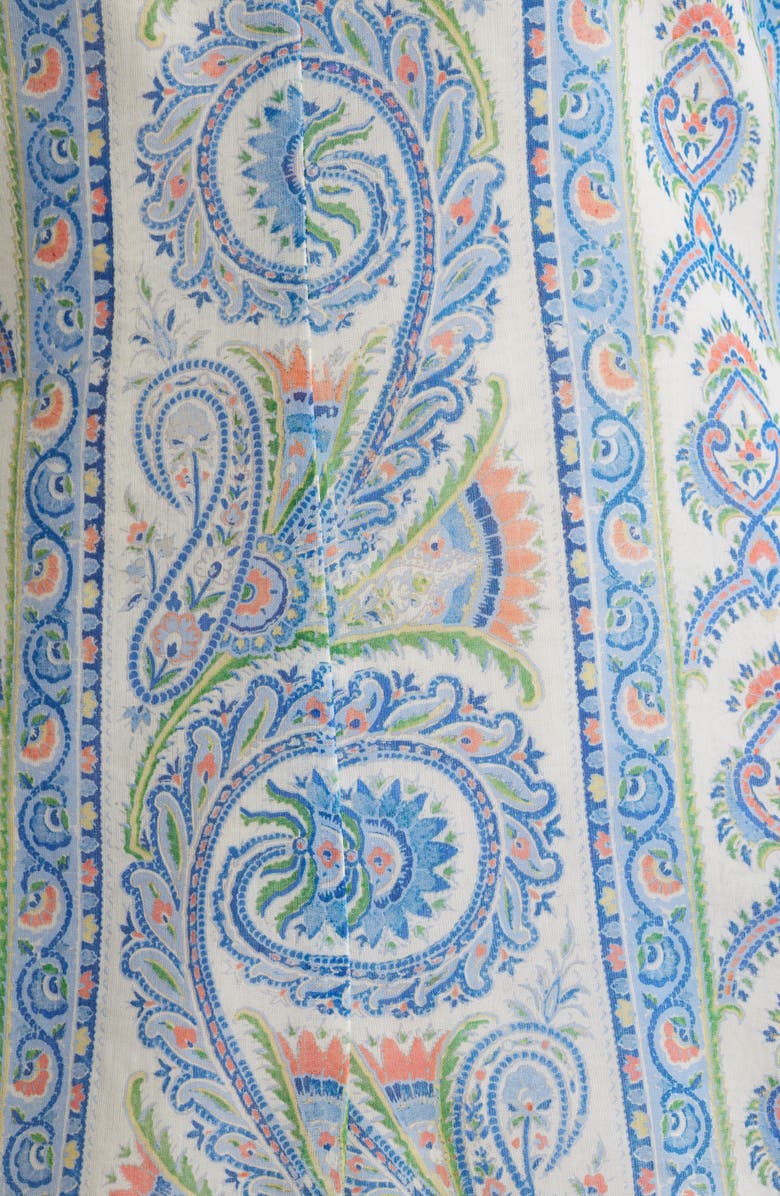 Hill House Home Davina Capelet Sleeve Cotton & Silk Maxi Dress, Alternate, color, Corsica Paisley Blue