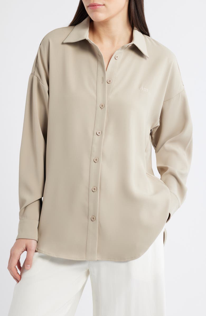 Odd Muse Ultimate Muse Button Front Shirt, Main, color, Taupe